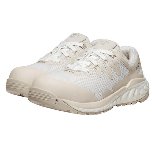 Keen Womens Dillon Work Shoes US 7 Wide Silver White Composite Toe SR NIB - Picture 1 of 10